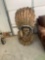 Beautiful Hand Carved wooden sculpture of a Native American chiefin headdress Measurements in