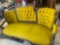 Yellow velvet beautiful walnut settee Measurements in photos Buyer responsible loading and moving