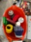 Cleaning supplies in bucket