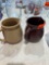 2 Pottery cream pitchers