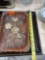 Hand carved decorative wooden tray