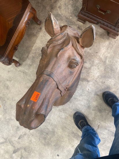 Horse head bust This is metal and heavy Measurements in photos Buyer responsible loading and