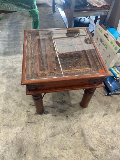 Hand carved wooden tea table Must bring help to load