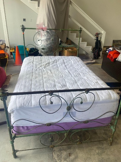 Full size mattress, box spring, and metal frame Must bring help to load