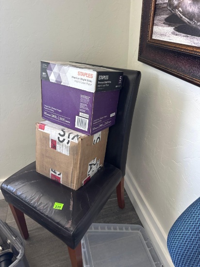 Leather chair Content not included