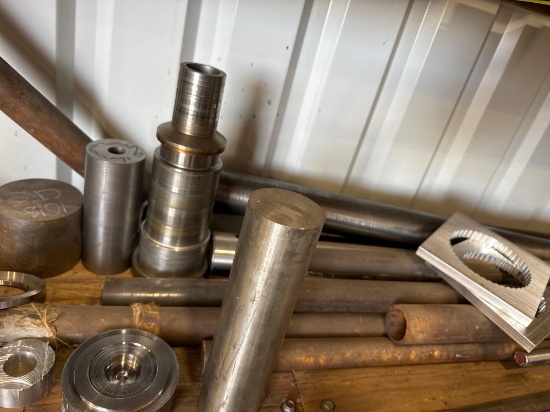 Solid pieces of steel inch and a half, 4 foot long some shorter some cut steel