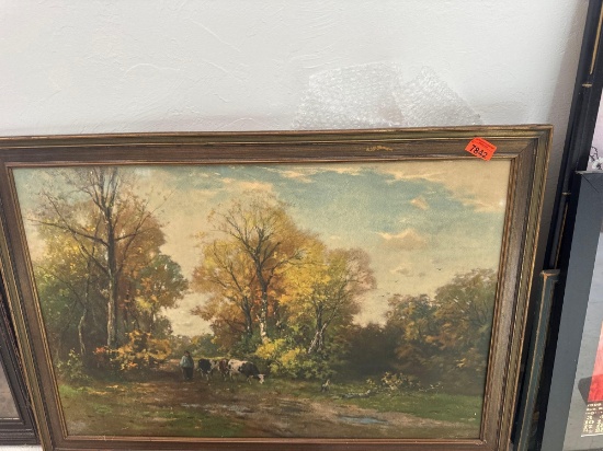 Vintage framed art work Size24x34