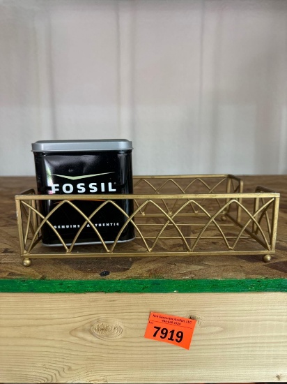 Fossilcontainer and gold kleenex holder