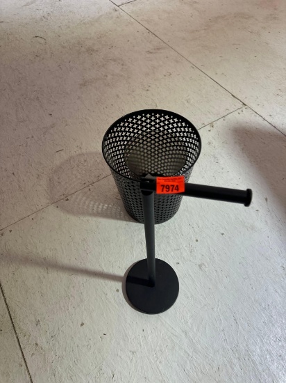 Toliet paper holder and matching trash can