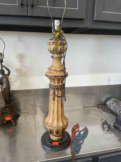 Rustic painted lamp No shade