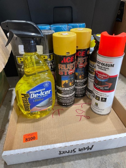 De-icer, rust stop, window cleaner