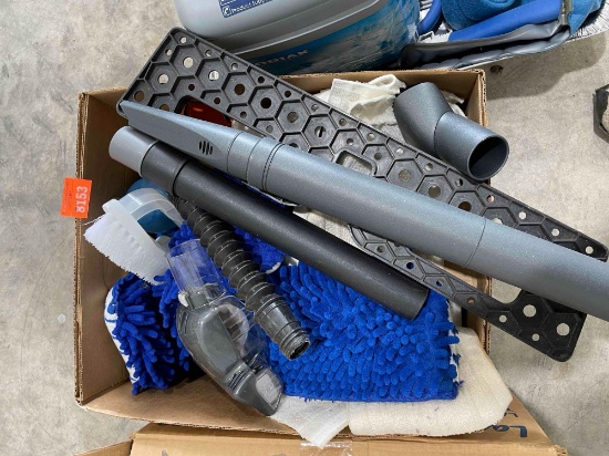 Tape, RID dye, dryer sheets, sharpie and vacuum accessories