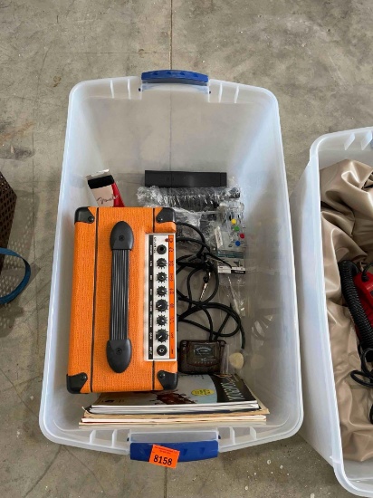 Orange amp, cords and other items
