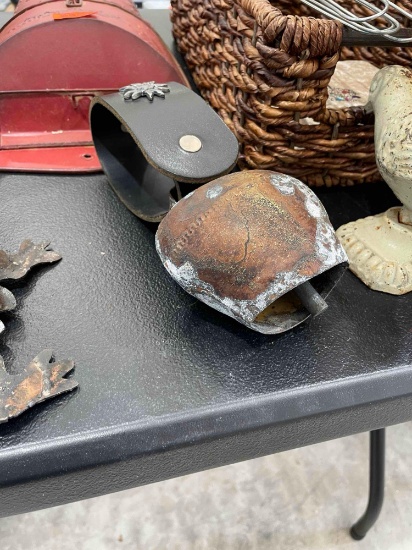 Cow bell and stirrup decor
