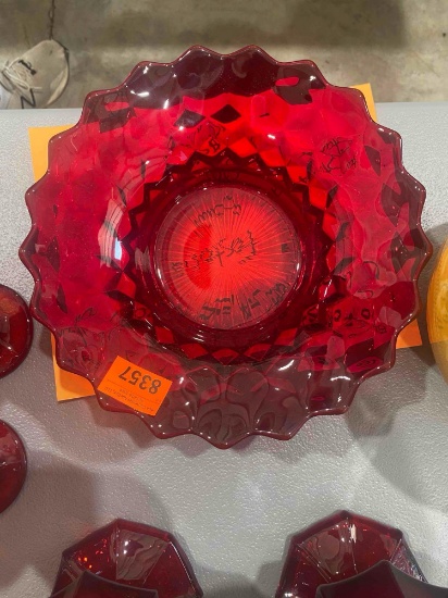 Fostoria Ruby Coin Glass Bowl