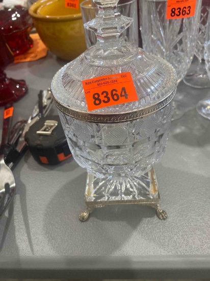 Crystal and silver candy jar
