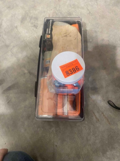 Ear plugss and gun cleaning kit