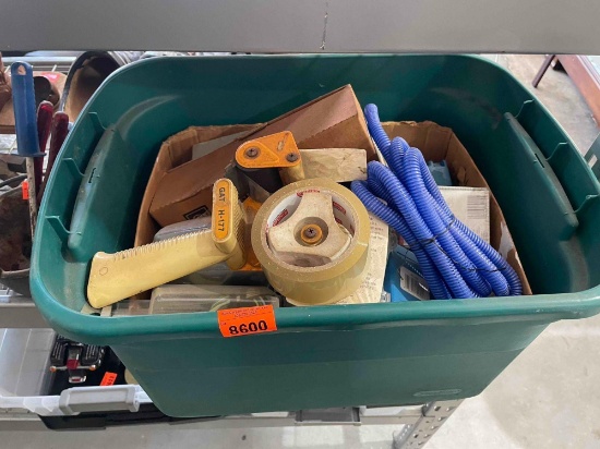 Packing tape with dispenser, Blue hosing and wall boxes