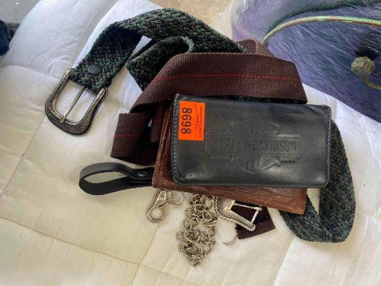 Harley wallet, belts and buckles