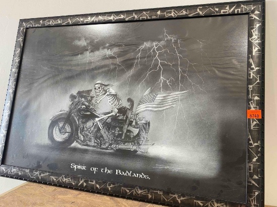 Framed motorcycle picture