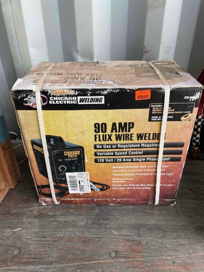 90 Amp flux wire welder in box
