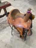 Show saddle - Likely from Harris leather & Silverworks Measurements in photos Buyer responsible