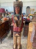 Cigar store Indian -Hand Carved by Frank Gallagher - Likely carved from Rocky Mountain Aspen