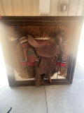 Old saddle framed wall decor Must bring help to load