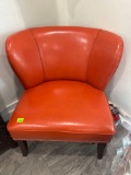 Orange leather chair
