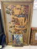 Gold colored framed wall art Measurements in Photo