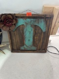 Distressed letter T wall hanging Measurement16x16