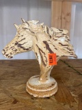 Metal horse head table decor