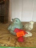 3 small chicken decor