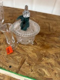 Crystal candy dish and vase