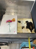 Cow and flower decor