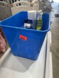Blue bucket with cleaning items
