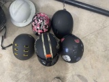 Several helmets