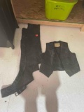 Leather chaps and vest