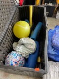 pool noodles, football and other items Container is NOT included