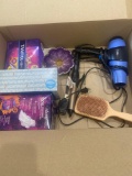 Curling iron, blow dryer, Feminine hygiene products and other misc bathroom items