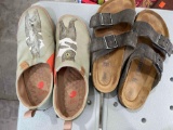 UIN cat slippers and Birkenstock sandals