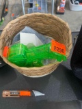 Wicker basket with water gun
