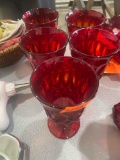 Fostoria Ruby Coin Glass Cups 5 times the money