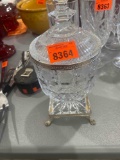 Crystal and silver candy jar