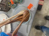 Wooden salad spoons and measuring cup