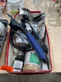 Jute, nails, staplers, glasses, and misc items