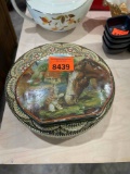 Vintage embossed tin and horse tin