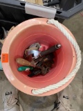 Bucket with garden tools