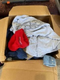 Box of shirts and jeans