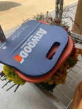 Artifical flowers and garden knee boards